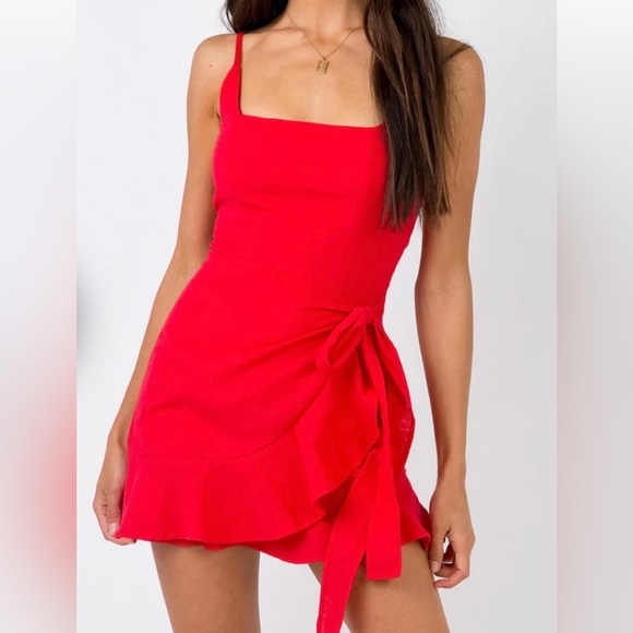 Princess Polly Dresses & Skirts - Princess Polly Red Love Lane Mini Dress Women’s US Size 6